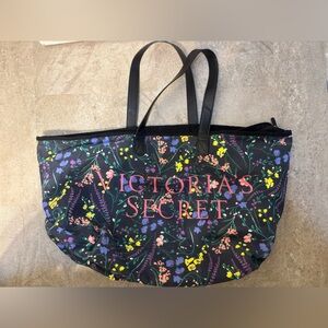 Victoria's Secret Black Floral Tote Bag